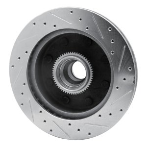 Dodge Ram 2500 Van Brake Rotor (1) - Front Left - R1 Concepts - Drilled & Slotted - Silver - `98-`03